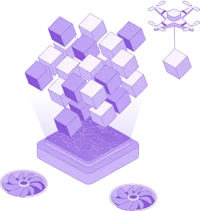 A computer generated image of a bunch of cubes.