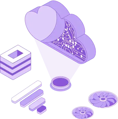 A bunch of items that are in a purple box.