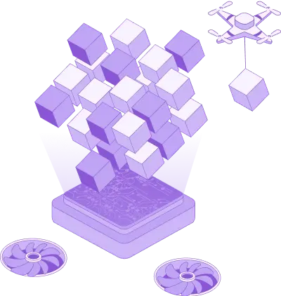 A computer generated image of a bunch of cubes.